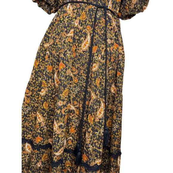 SOLD🚫 Anthropologie By the River Women’s Small Floral Puff Sleeve Midi Dress - Picture 8 of 13